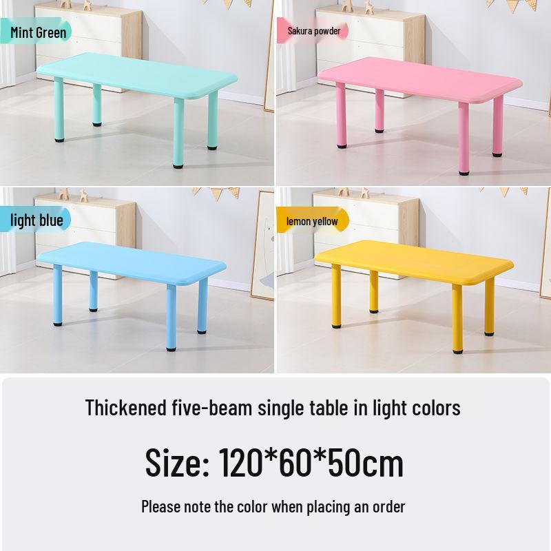 Children's Rectangular Plastic Learning Table & Chair Set with Building Block Surface