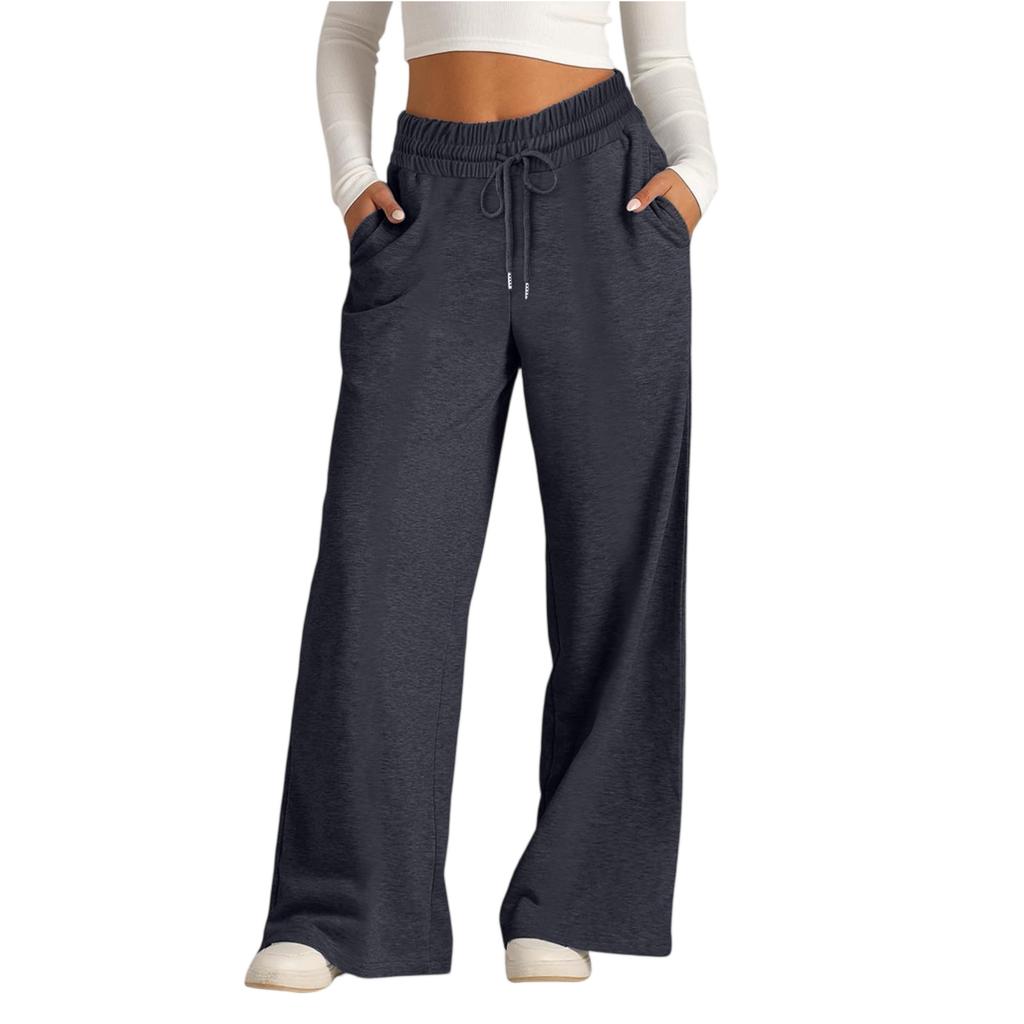 Women's Wide-leg Sweatpants Fashionable Drawstring Loose Sweatpants