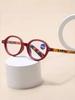 Plain Face Retro Oval Fashion Reading Glasses Frame Nerd Tortoise Shell Contrast Color