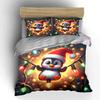 Festive Penguin Glow Bedding Sets Duvet Cover Sets Duvet Covers Pillowcases(1*Duvet Cover 2*Pillowcases Without Duvet Insert)