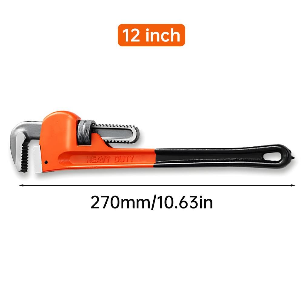 Heavy Duty Straight Pipe Wrench 8/12 Inch Plumbing Installation Pliers Spanner Universal Large Opening Adjustable Clamp