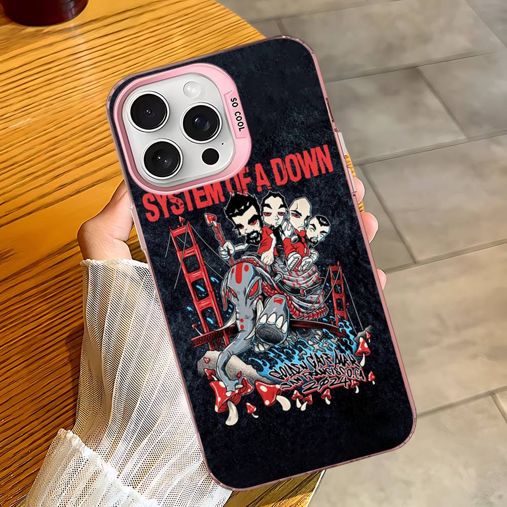 Metal Band System Of A Down For IPhone 17 16 15 14 13 12 11 Pro Max Plus Matte Color Back Phone Cover