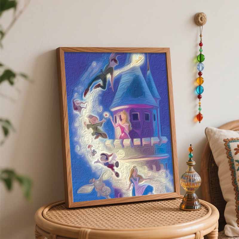 Disney DIY Oil Painting Art Painting Kit Fantasy Characters Home Wall Decor Handmade Gift for Adults Living Room Bedroom Wall Art Decor