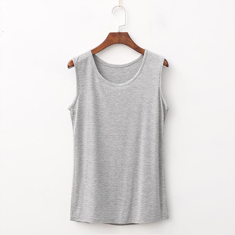 

Женская майка без рукавов из модала большого размера свободного кроя для лета (Среднего возраста и пожилые - Подходит до 200 цзиней) 8XL светло-серый