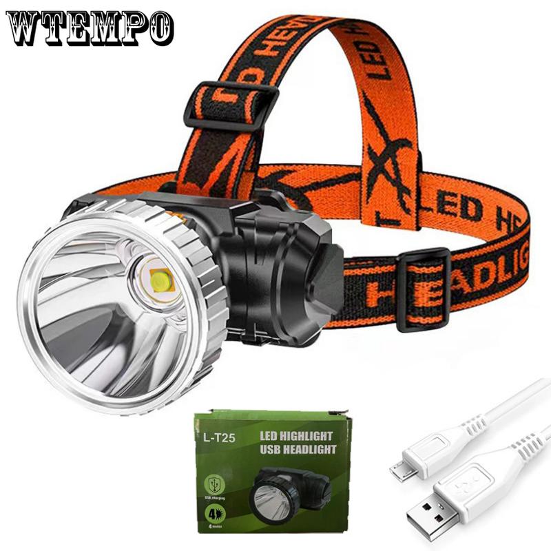 Outdoor Rechargeable Headlamp Home Portable Head-worn Torch Led Mini Strong Light Headlamp Outdoor Searchlight