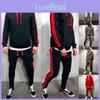 Mens Running Tracksuit Set With Hooded Jacket And Adjustable Waistline Pants For Activewear