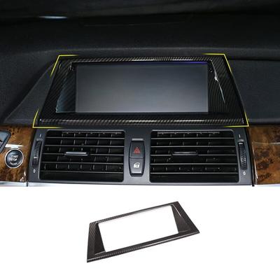 Moldura da tela de navegação do painel do carro, capa de ABS, decoração para BMW X5 E70 X6 E71 2008-13, acessórios de ajuste de interior automotivo