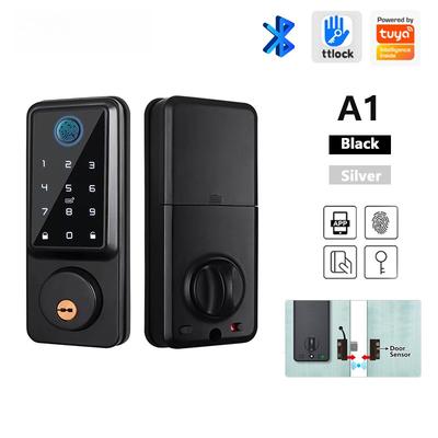 A1 TT Lock/ Tuya WiFi Auto Fingerabdruck Smart Türschloss Digitales Elektronisches Türschloss Mit Türsensor Passwort/IC-Karte/APP/Schlüssel