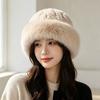 Soft Thicken Bucket Hat Fluffy Faux Fur Ear Protection Fisherman Cap Solid Color Keep Warm Beanies Hat Winter