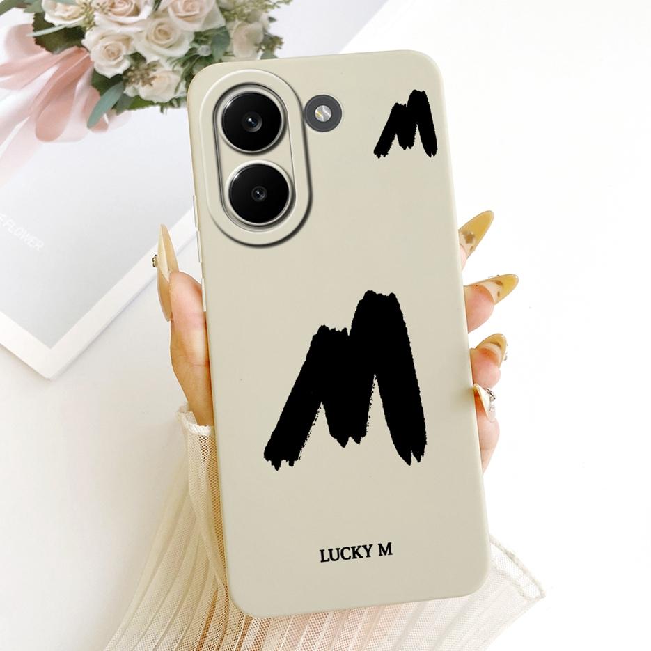 For Xiaomi Redmi Turbo 5 Max Case Luxury Lucky Letters Cover Soft TPU Matte Phone Case For Redmi Turbo 5 Turbo5 Max Fundas Coque