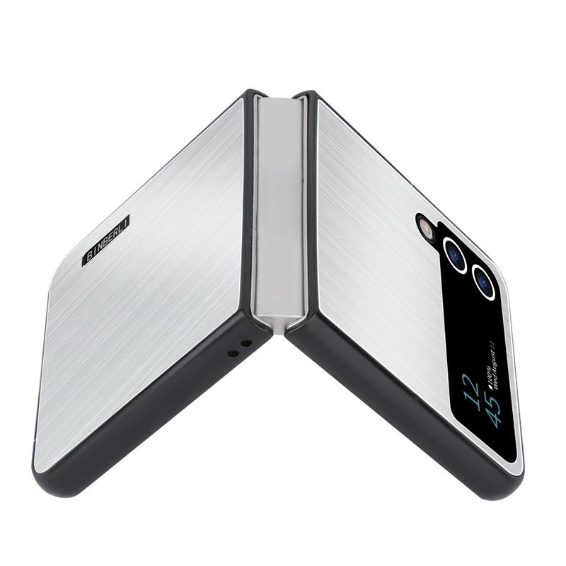 Applicable To Samsung Zflip6 Brushed Back Plate Galaxy Z Fold6 Folding Screen Metal Mobile Phone Case