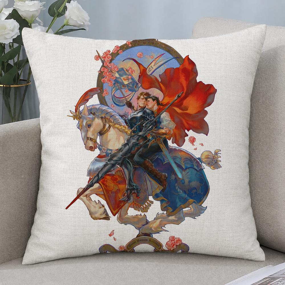 Art Rider Horse Painting Cushion Cover Cushion Covers Natural Linen Breathable Sofa Bedroom Decor Pillowcase
