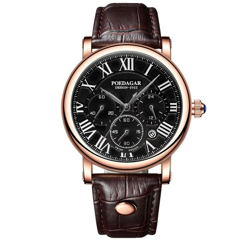 Top Brand Multi-function Men's Watch Ultra-thin Belt Fashion Quartz Waterproof Luminous Fashion Watch