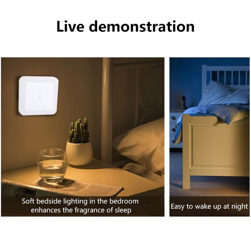 Motion Controlled Human Body Sensor Led Night Light Smart Battery Operated For Baby Room Hallway Pathway Home Light