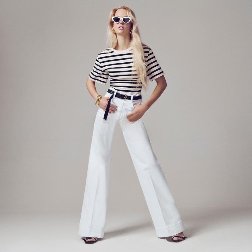 

Европейские и американские джинсы с широкими штанинами, женские модные эластичные свободные брюки, джинсы XXXXL белый