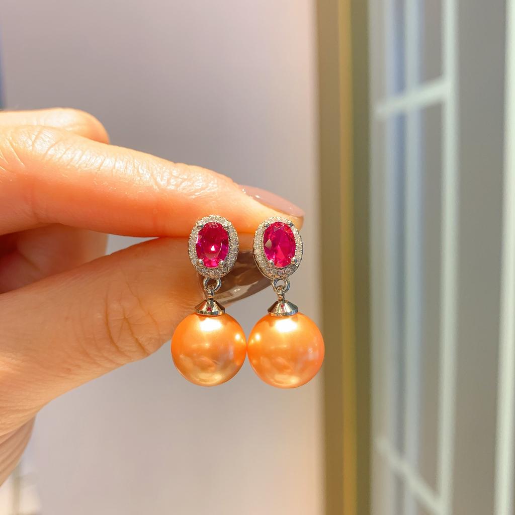 Huayei Jewelry Tiktok New Pearl Stud Pearl Inlaid Gemstone Pearl