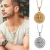 Layered Necklace for Men, Sailing Travel Compass Pendant Charm Chain Casual Retro Collar Neckwear Trend Jewelry Gift