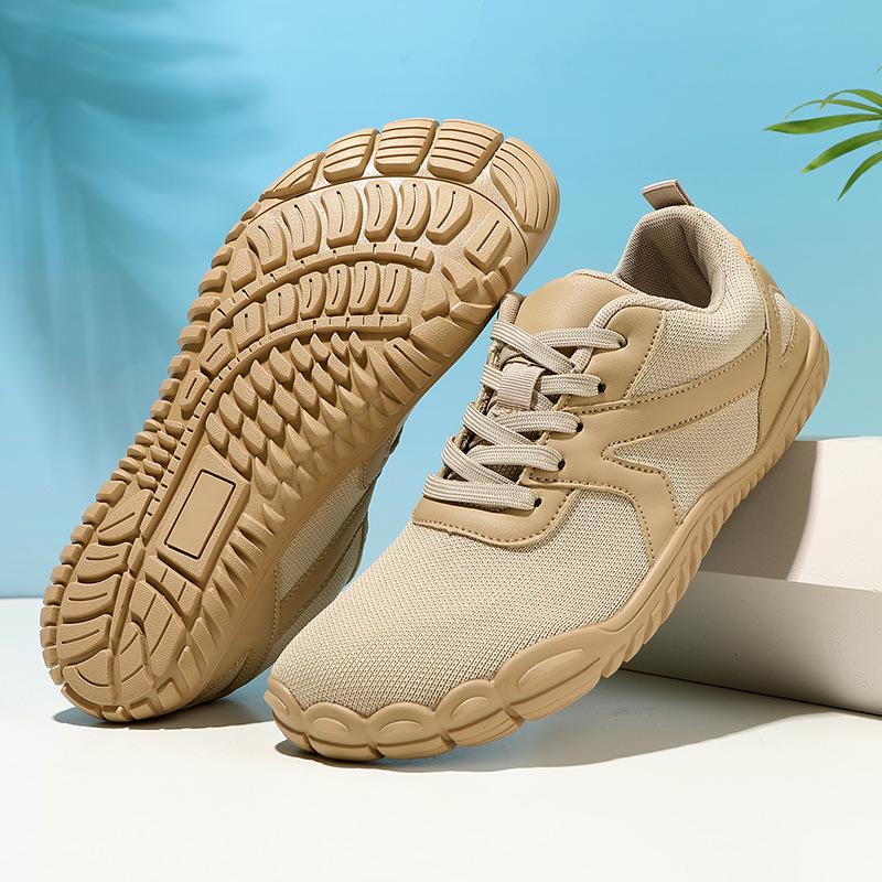 Breite Zehen Barfuß Flyknit Schuhe: Atmungsaktives, rutschfestes Freizeit-, Sport- und Wanderschuhwerk.