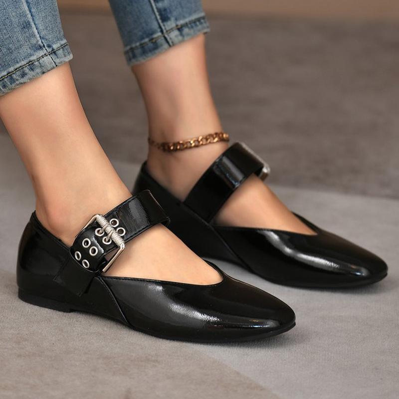 Fashion sexy leopard mary janes flats women round toe rivets belt moccasins deisgner cutout japanned leather loafers big size 42