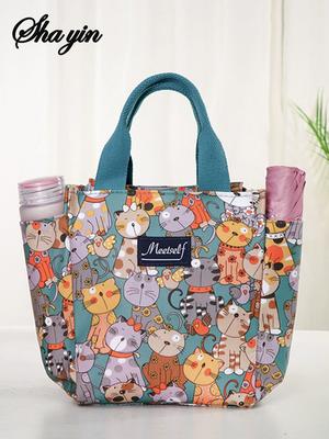 Zipper Bento Bag, Lunch Box Bag, Hand-held Mommy Bag, Oxford Cloth Work Bag, Mommy Bag, Hand-held Handbag