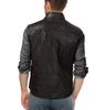 Chaleco de piel de cordero para hombre, chaqueta, chaleco clásico estilo western negro con cremallera