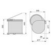 Poubelle ronde 13 l dim 352 x 355 x 277 mm en acier inox - emuca - 8035865