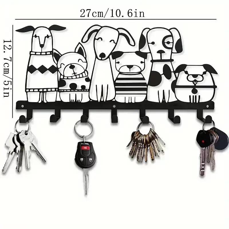 Metal Letter Key Storage Hook Rack - Decorative Wall-Mounted Silhouette for Bedroom