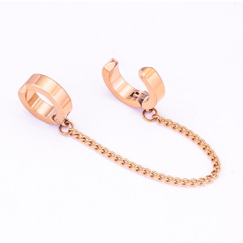 Stainless Steel Clip-on Fake Earrings Non-piercing Earcuff Ear Clip Earrings Without Piercing Punk Personality Jewelry