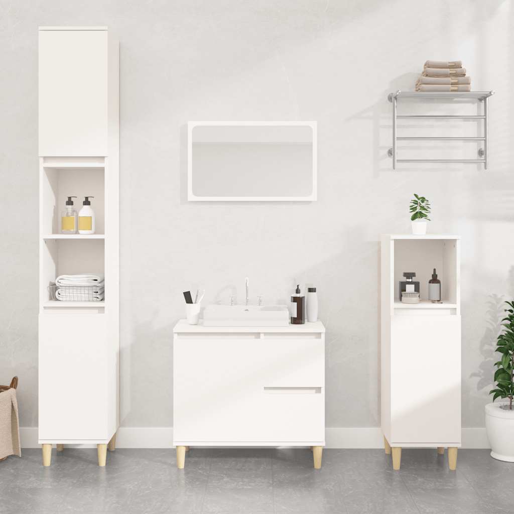 Vidaxl Bathroom Cabinet, White, 65X33X60 Cm, Wood-Based Material