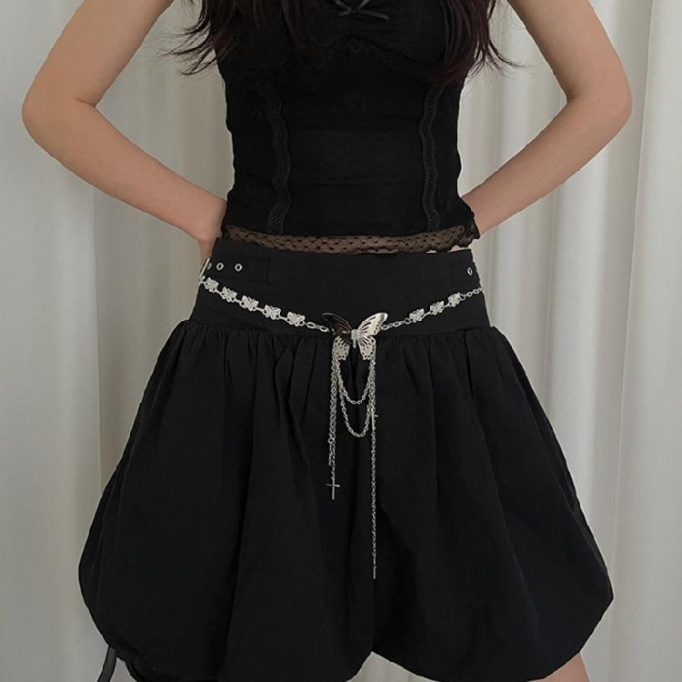 2000s Butterfly Waist Chain for Lady Adjustable Chain Belt Metallic Waist Chain Body Chain Skirt Chain Belt Waist Jewelry