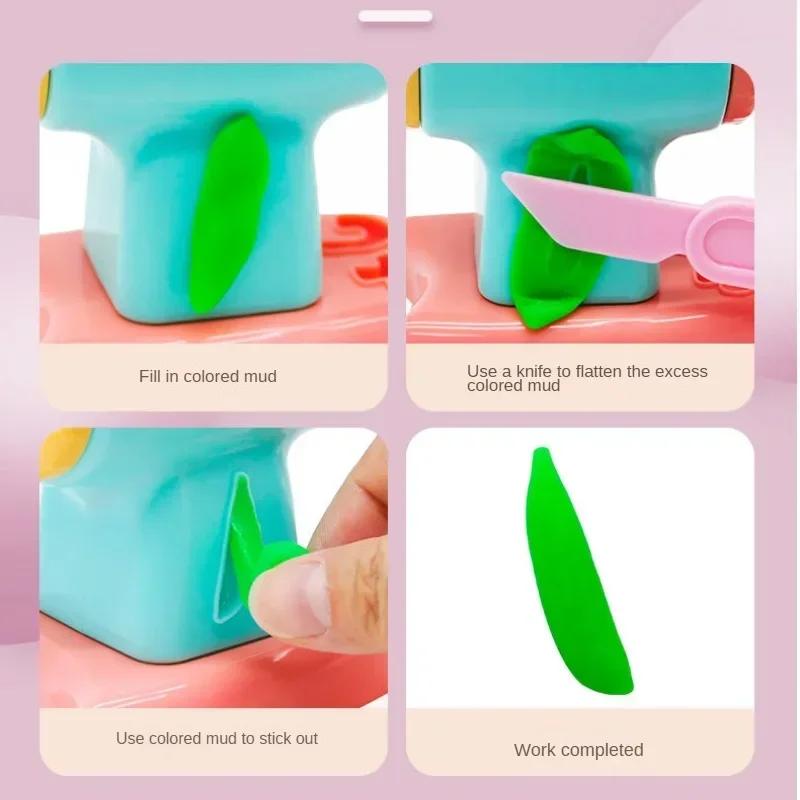 Non-Toxic Creative Diy Handmade Mold Tool Ice Cream Noodles Machine Colorful Plasticine Making Toys Kids Play House Toys Colored Clay Gift