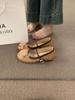 French Evening Breeze Gentle Shoes Flower Decoration Round Head Mary Jane Shoes Versatile Commuting Height Increase Woven Single Shoes Women