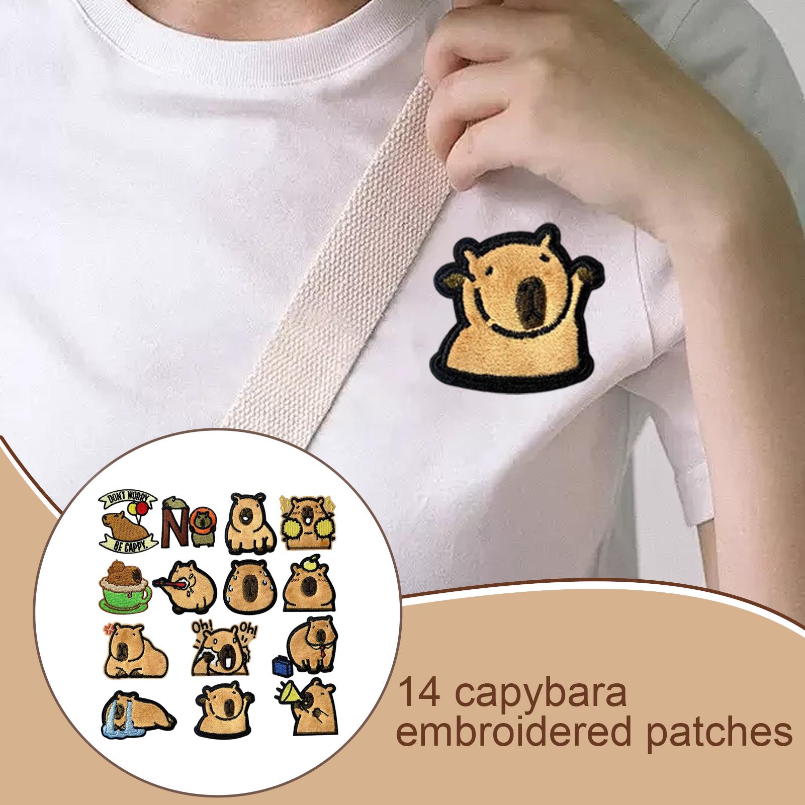 

Animal Embroidered Patches Clothing Patch Capybara Shape Cute Embroidered Appliques 14 Pieces For Teachers Teens Parents Cloth China Mainland