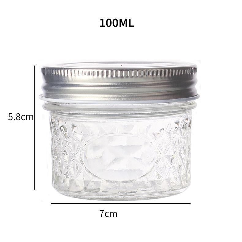 Герметичная стеклянная банка Diamond для хранения джема и йогурта