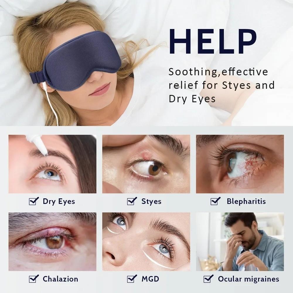6-Mode Massage 3D Massage Eye Mask 3-Level Hot Compress Electric Steam Eye Mask Eye Relax