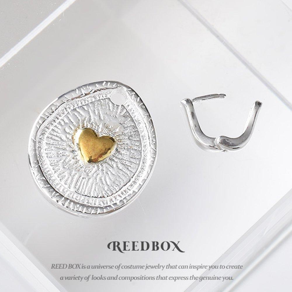 

Silver 925 Golden Heart Sunshine Clip-on Round Pendant