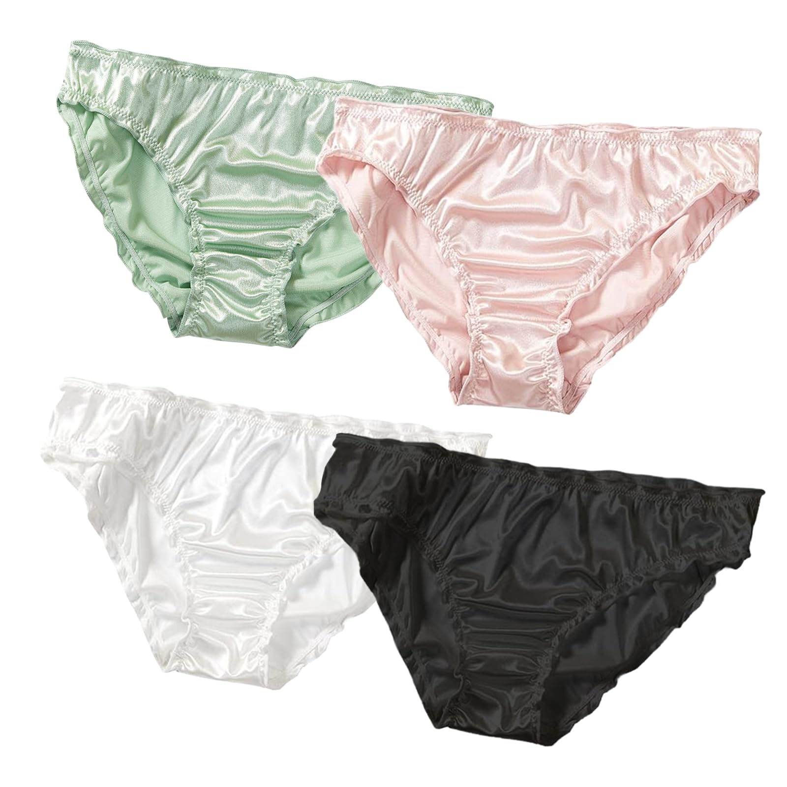 

Атласное молочное волокно искусственный ледяной шелк натуральный и прохладный и [Kumomi] женские трусики, 4 штуки, рис, шелк, на ощупь, материалы, эластичные, бесшовные,