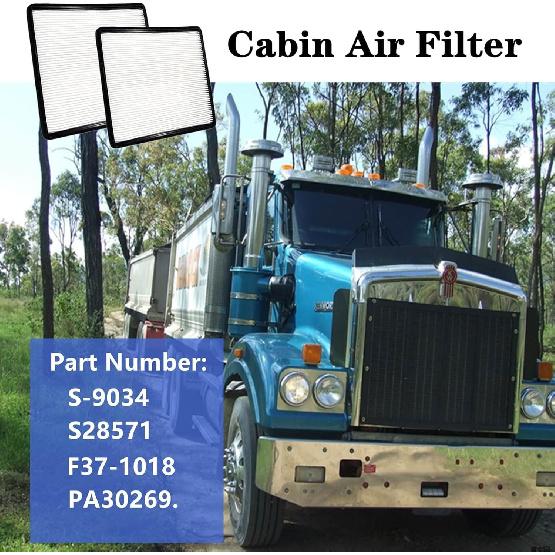 Cabin Air Filter Fit For Kenworth 660 T680 T800 T880 & Peterbilt 387 567 579 - Replaces S-9034, F37-1018, S28571, PA30269, AF56102 (2 Pack)