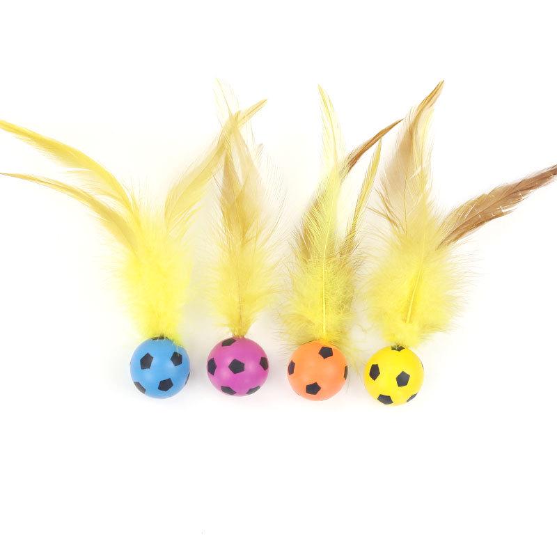 Colorful Elastic Cat Training Toy - 4CM Turntable Ball Ping Pong Play Ball