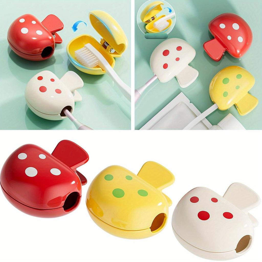 Travel Toothbrush Case - Creative Mushroom-Shaped Dustproof Cover | Portable Brush Head Protector for Home/Outdoor Use