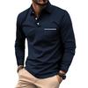 Spring Autumn Man Long Sleeve POLO Shirt Lapel Button Pocket Men's Sports Polos Shirts