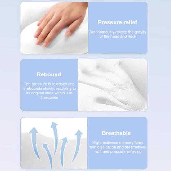 U-Shaped Neck Pillow Memory Foam Travel Neck Cushion Slow Rebound Neck Support Pillow with Storage Box for Cars Flights Home Office