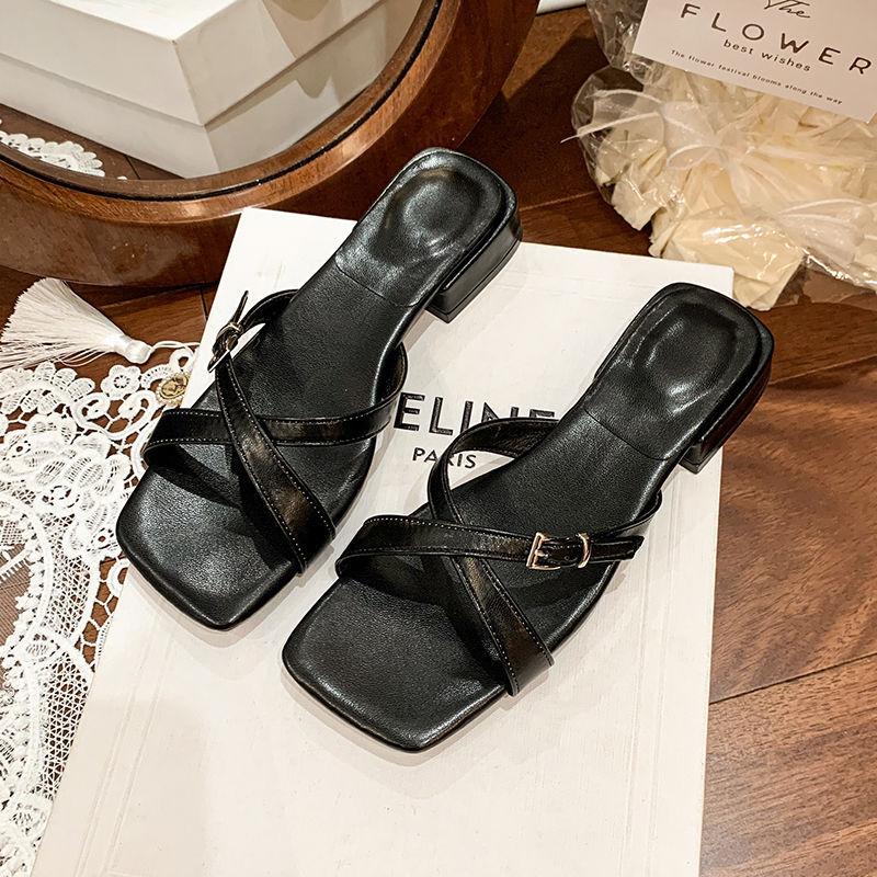 Fashion Hot Selling 2025 High Heel Sandals Fairy Style Open Toe Strap Butterfly Knot Slippers Thin Heel Slip-On Shoes Ladies Footwear