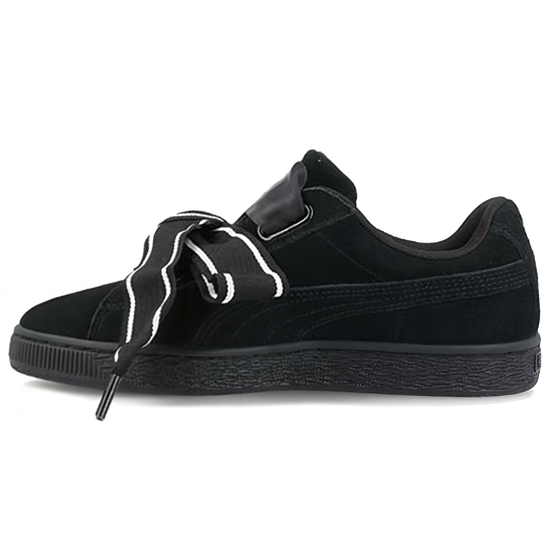 (WMNS) PUMA Suede Heart Satin NEW AUTHENTIC Black Women s 364084-01 EU 38.5