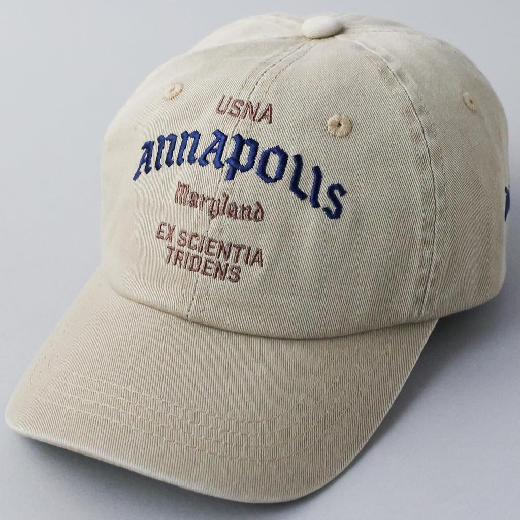 Avirex Military USNA Logo Cotton American Casual Summer Baseball Size 070 Men's Low-Profile Cap, Embroidered, Style, Cap, Beige,