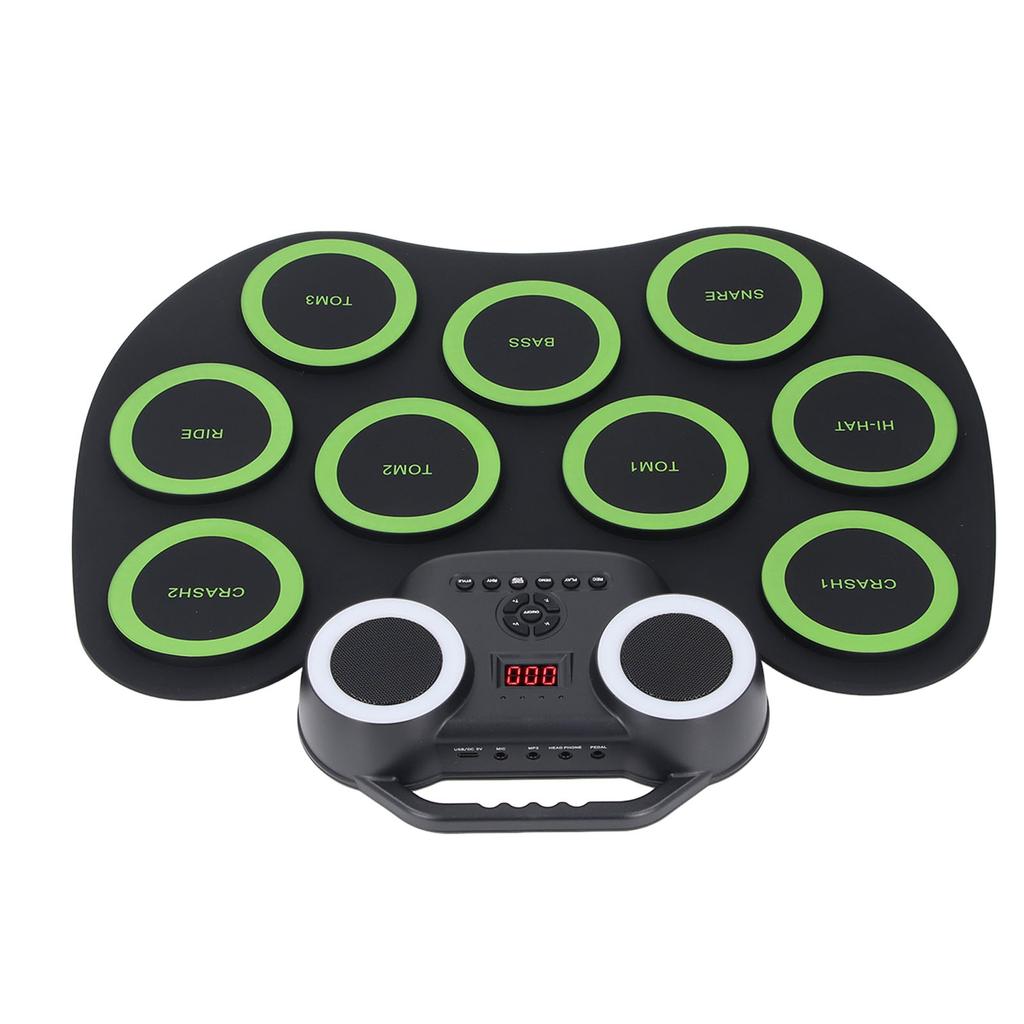 Electric Roll Up Drum Built in Speaker 9 Drum Pads Rechargeable Early Learning Roll Up Potable Drum