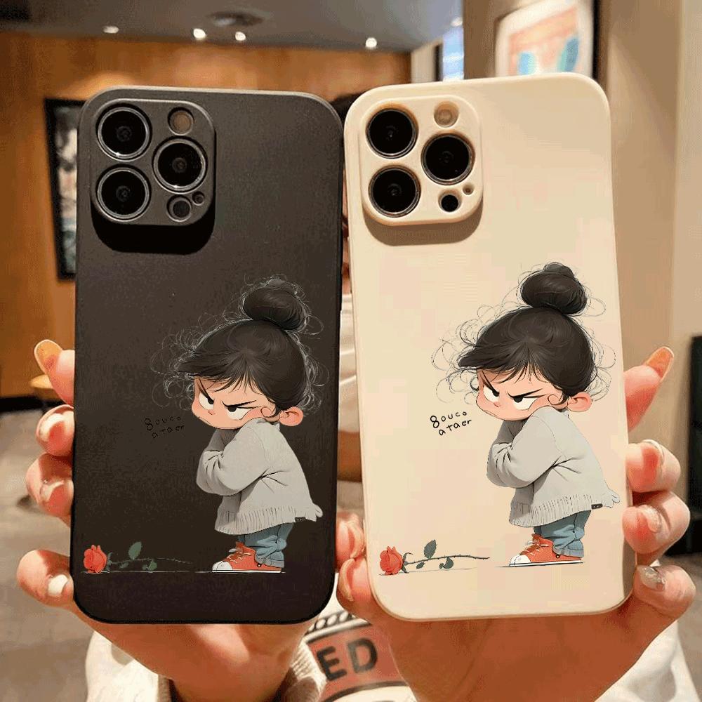 Angry Girl silicone Phone Case for IPhone 14 15 16 Plus for IPhone 13 14 15 12 11 16 Pro Max 12 Mini XS Max TPU Protect Cover