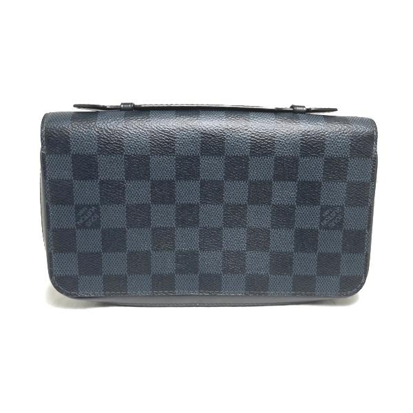 LOUIS VUITTON Damier Cobalt Zippy XL N41590 business bag Wallet Black Used