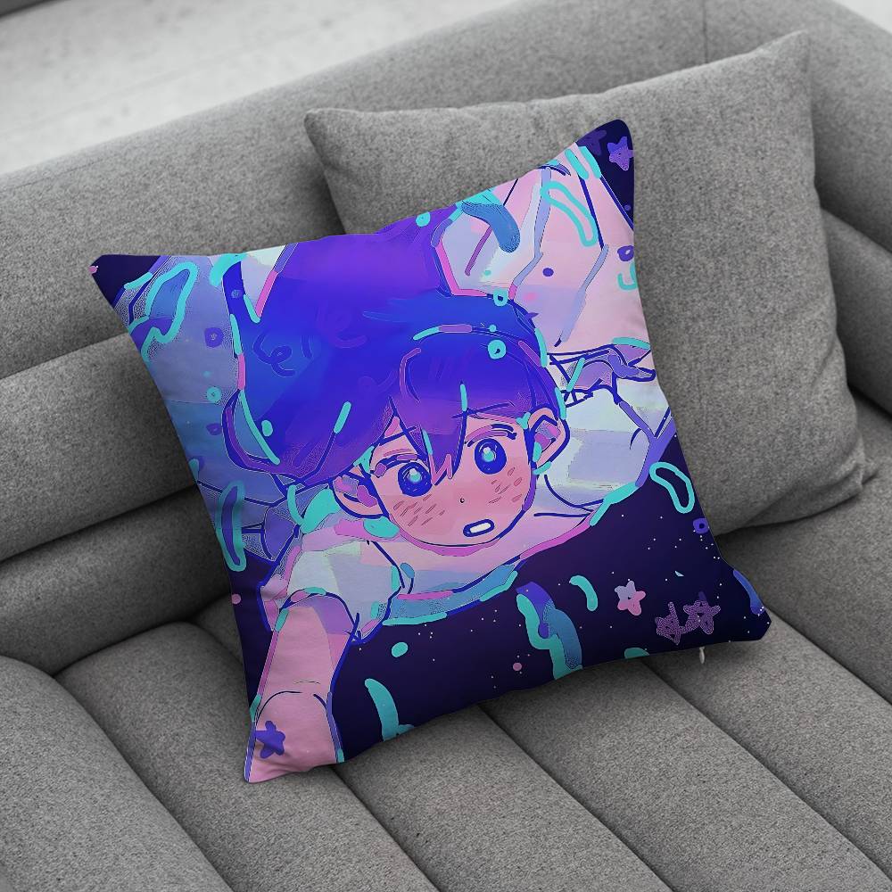 RPG Omori Cartoon Pillowcase Casual Style Decoration Suitable for Home Decoration Excluding Pillow Core