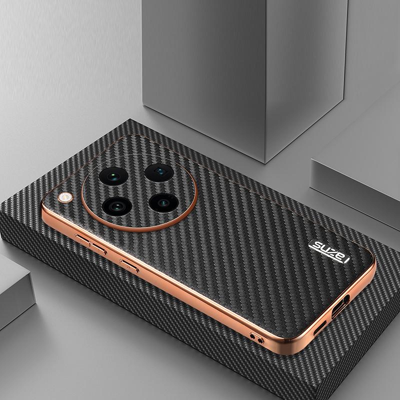 Luksusowe etui z PU z galwanizacją z włókna węglowego, ochronne etui na tył dla OPPO Find X8 X6 Pro X7 Ultra, skorupa telefonu